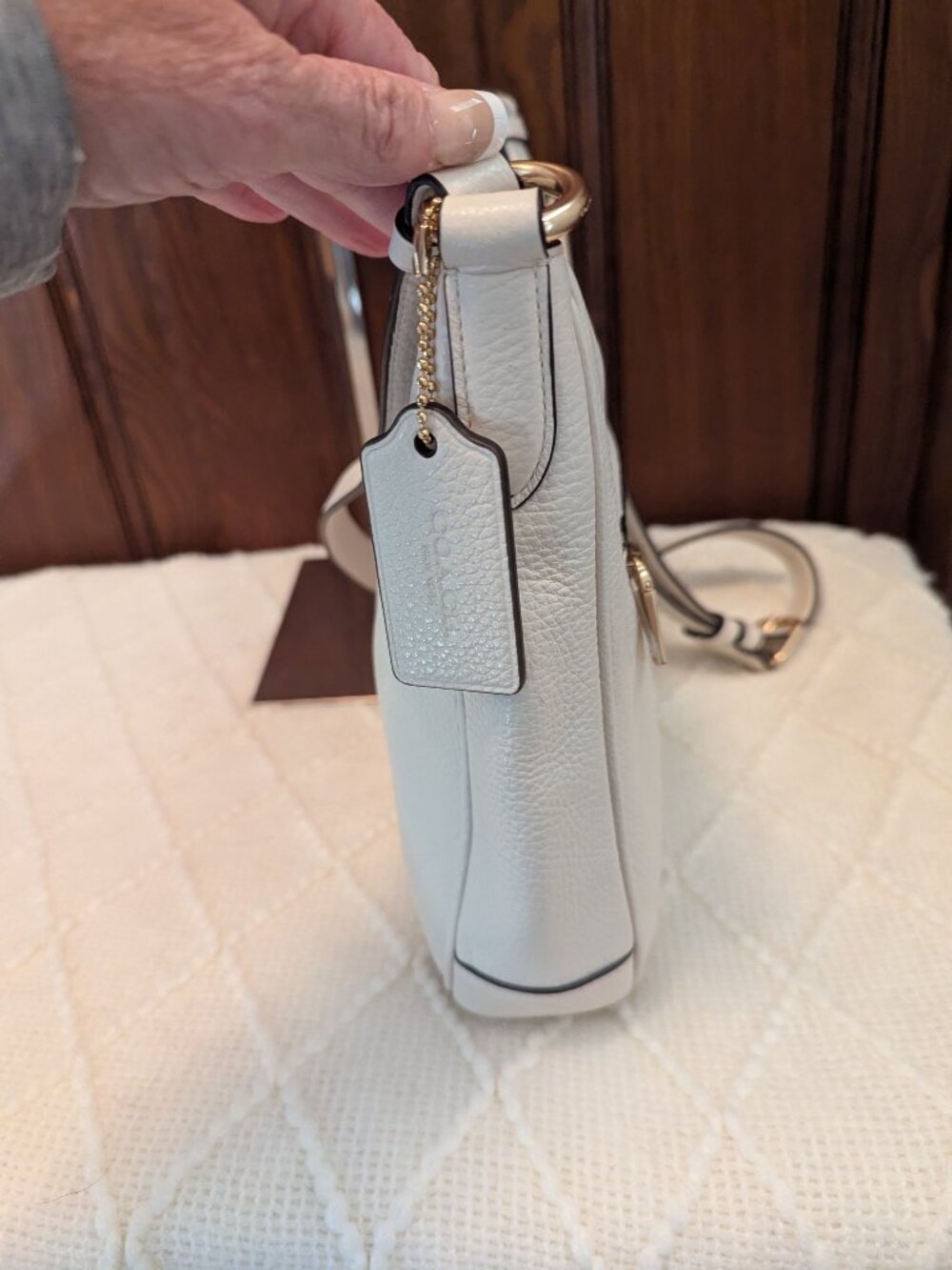 Coach Ellie File Bag in Chalk with Gold Tone Hardware | C1648 - Picture 4 of 11